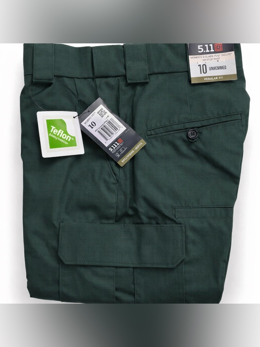 5.11 Tactical Women's B-Class PDU TacLite Pants Green Size 10 NWT Unhemmed